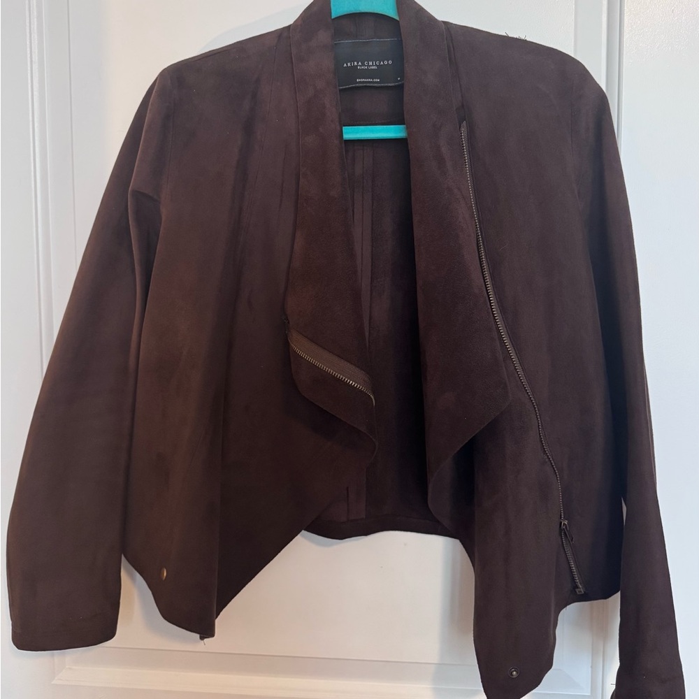 Women's Brown Faux Suede Jacket